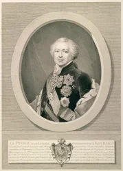 Porträtt av prins Kurakin, graverat av Nikolai Ivanovitj Utkin (1780-1863), 1812 (etsning med gravyr)